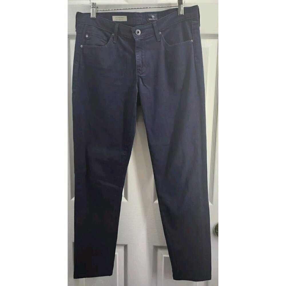 Adriano Goldschmied The Stevie Ankle Slim Straight Navy Velvet Pants 29